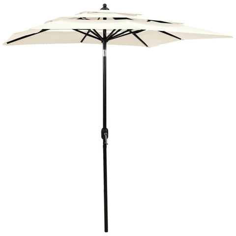 ZNTS 3-Tier Garden Parasol with Aluminium Pole Sand 2x2 m 313844