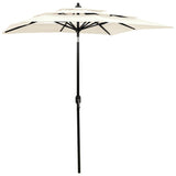 Parasol Sand Polyester 2m x 2m Collapsible Garden Parasol 313844
