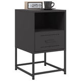 Bedside Cabinets 2 pcs Black 36x39x60.5 cm Steel 846555