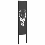 Garden Privacy Screen Black 32 x 140 cm Cold-rolled steel 876259