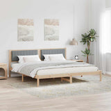 Bed Frame Light Grey 200 x 200 cm Solid Pine Wood 3394238