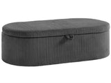 Storage Ottoman, Corduroy Upholstered Ottoman Storage Box with Padded Seat, 105 x 51 x 49 cm, Dark T3398P554116