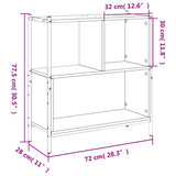 Bookcase Brown Oak 72x28x77.5 cm Engineered Wood 838882