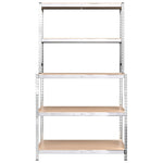 ZNTS 5-Layer Work Table with Shelves Silver Steel&Engineered Wood 152875