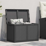 Garden Storage Box 180L Black PP Rattan 151228