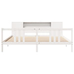 ZNTS Bookcase Bed without Mattress White 200x200cm Solid Wood Pine 3322290