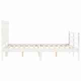 Bed Frame without Mattress White Double Solid Wood 3194287