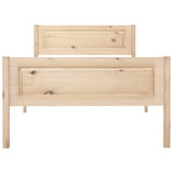 Bed Frame Natural Wood Solid Pinewood, Plywood 100x200 cm 322097