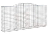 Arched Gabion Baskets 4 pcs 300x50x180/200 cm Galvanised Iron 3146775