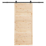 Sliding Door Natural 80 x 208 cm Solid Pine Wood 3445613