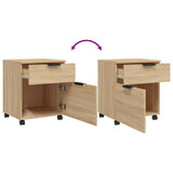 Mobile File Cabinet with Wheels Sonoma Oak 45x38x54 cm Engineered Wood 811523