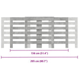 Radiator Cover Concrete Grey 205x21.5x83.5 cm Engineered Wood 852720