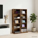 CD Cabinet 2 pcs Smoked Oak 33 x 23.5 x 97.5 cm Engineered Wood 8012699