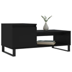 ZNTS Coffee Table Black 100x50x45 cm Engineered Wood 830837