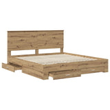 Bed Frame with Drawer Artisan Oak 180 x 200 cm Engineered Wood 3409623