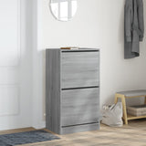 Shoe Cabinet with 2 Flip-Drawers Grey Sonoma 60x42x108 cm 3214390