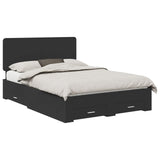 Bed Frame with Headboard Black 140 x 200 cm Engineered Wood 3412775