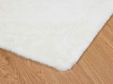 Anti-Slip Faux Rabbit Fur Rug OLITE White 240 x 240 cm 42021622