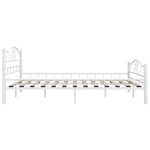 ZNTS 285306 Bed Frame White Metal 200x200 cm