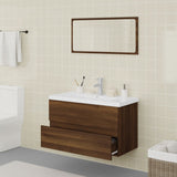 Bathroom Furniture Set Brown Oak Engineered Wood 3120350