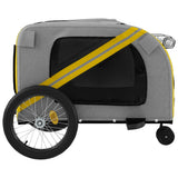 Pet Bike Trailer Yellow and Grey Oxford Fabric and Iron 93903