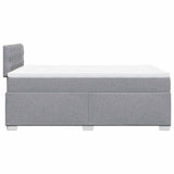 Box Spring Bed with Mattress Light Grey 120x190 cm Fabric 3285834