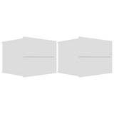 Bedside Cabinets 2 pcs White 40x30x30 cm Engineered Wood 801054