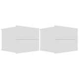 Bedside Cabinets 2 pcs White 40x30x30 cm Engineered Wood 801054