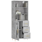 Highboard Concrete Grey 69.5x34x180 cm Engineered Wood 3189497