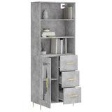 Highboard Concrete Grey 69.5x34x180 cm Engineered Wood 3189497