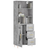 Highboard Concrete Grey 69.5x34x180 cm Engineered Wood 3189497