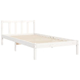 Bed Frame without Mattress White 100x200 cm Solid Wood Pine 3192417