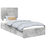 Storage Bed Concrete Grey 75 x 190 cm Engineered Wood 3412738