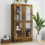 Vitrine Cabinet Smoked Oak 82.5x30.5x150 cm Engineered Wood 815117