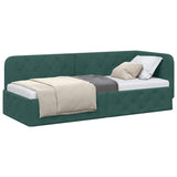 Corner Bed Frame with Headboard Dark Green 80 x 200 cm Velvet 42016515