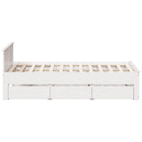 Bed Frame without Mattress with Headboard White 140x190 cm Solid Wood Pine 3308778
