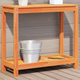 Potting Table with Shelf Wax Brown 82.5x35x75 cm Solid Wood Pine 844629
