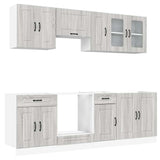 8 Piece Kitchen Cabinet Set Kalmar Grey Sonoma Engineered Wood 3314827