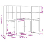 Highboards 3 pcs Smoked Oak Engineered Wood 3185308