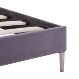 Bed Frame without Mattress Grey Fabric 135x190 cm Double 281128