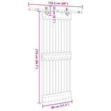 Sliding Door with Hardware Set 80x210 cm Solid Wood Pine 3332677