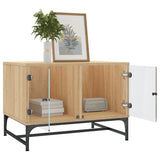 Coffee Table with Glass Doors Sonoma Oak 68.5x50x50 cm 836541
