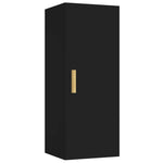 ZNTS Wall Cabinet Black 34.5x34x90 cm Engineered Wood 812430