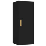 ZNTS Wall Cabinet Black 34.5x34x90 cm Engineered Wood 812430