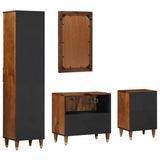 Bathroom Cabinet Set 4 pcs Honey Brown Solid Mango Wood 3310149