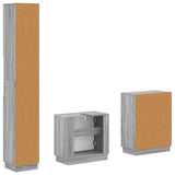3 Piece Bathroom Cabinet Set HOORN Grey Sonoma Engineered Wood 3417474