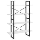 4-Tier Book Cabinet White 100x30x140 cm Engineered Wood 806477