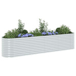 Garden Raised Bed 400x80x81 cm Galvanised Steel Silver 45511