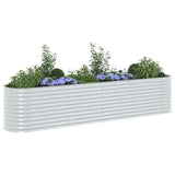 Garden Raised Bed 400x80x81 cm Galvanised Steel Silver 45511