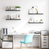 323795 Floating Wall Shelves 4 pcs High Gloss Grey 80x23,5x3,8 cm MDF